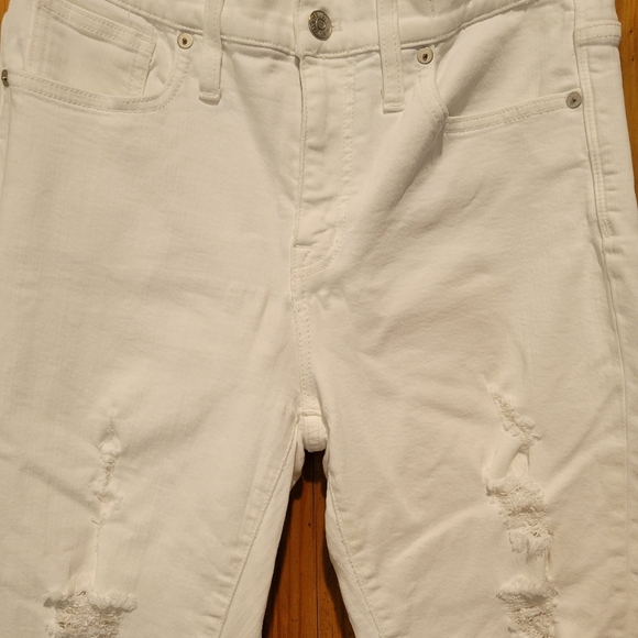 Madewell High Rice  Skinny CropThread White Skinny Distressed Jeans - Picture 8 of 13